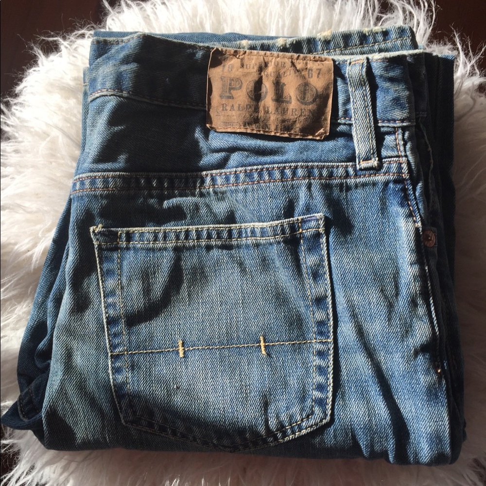 **NOT FOR SALE Polo, Never Worn, distressed denim